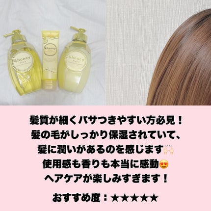 アンドハニー ピクシー モイストシルキー シャンプー1.0/ヘアトリートメント2.0/&honey/市販シャンプーを使ったクチコミ(9枚目)