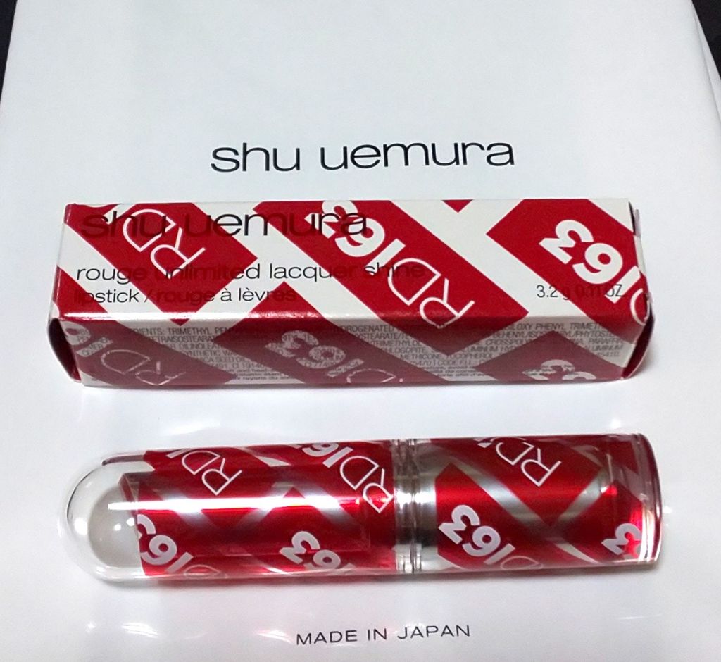 ルージュ アンリミテッド ラッカーシャイン/shu uemura/口紅を使ったクチコミ(3枚目)