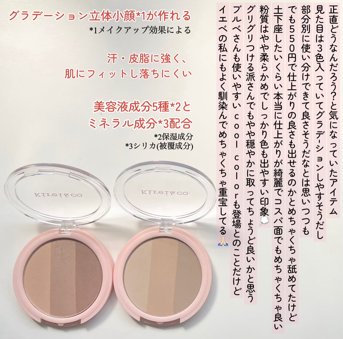 3カラーシェーディングパレット/Kirei&co./シェーディングを使ったクチコミ(2枚目)