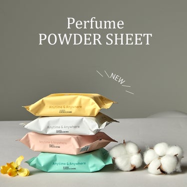 【新発売】＼PERFUME　POWDER　SHEET／~パフュームパウダーシート~

▶人気な4つの香り◀
💛サンセットフリージア💛
🤍ホワイトソープㇲスク🤍
💚フルブルーム💚
🧡バニラプロ