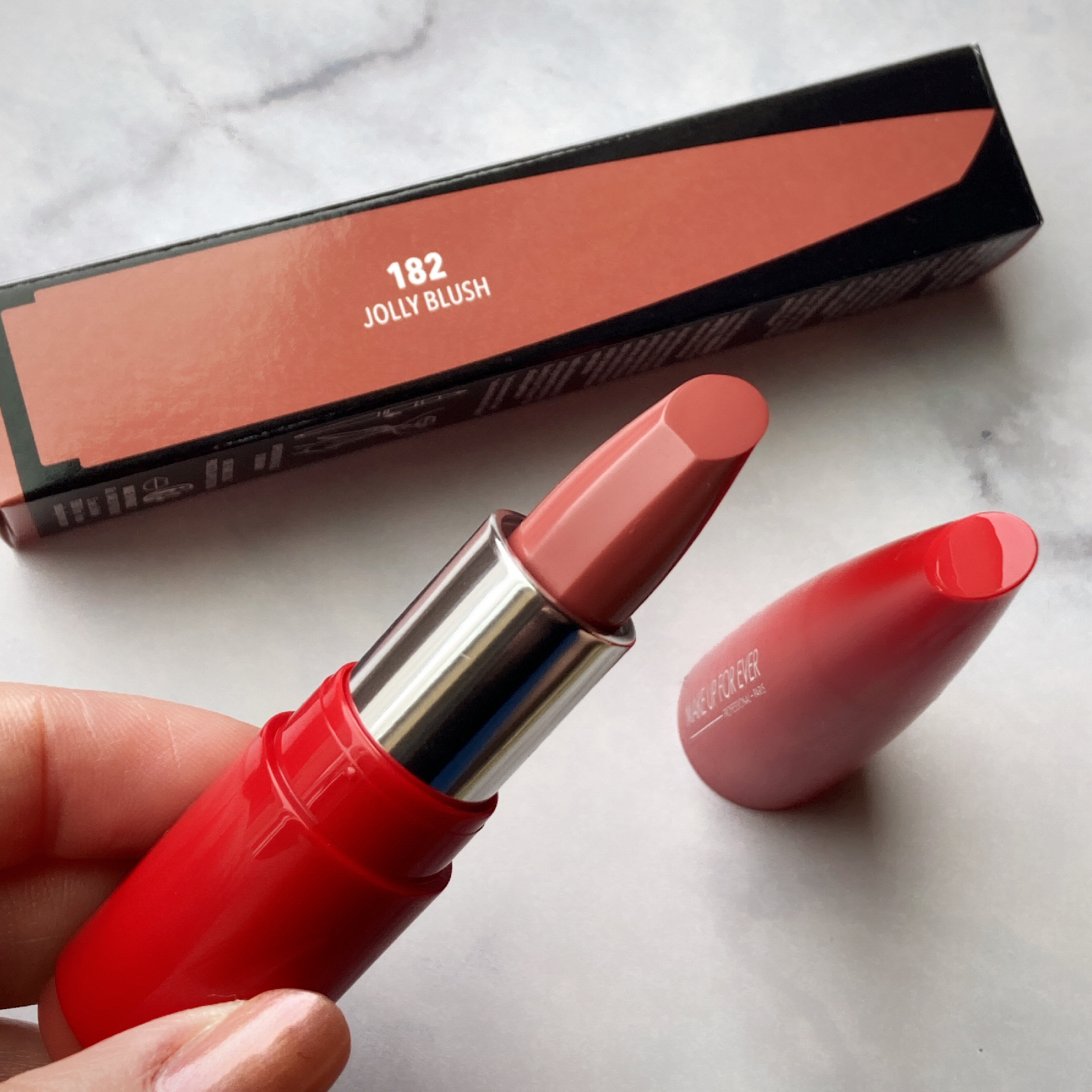 ルージュアーティスト シャインオン 182 ジョリーブラッシュ/MAKE UP FOR EVER/口紅を使ったクチコミ（2枚目）