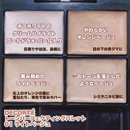 トーンパーフェクティング パレット/DECORTÉ/パレットコンシーラーを使ったクチコミ(3枚目)