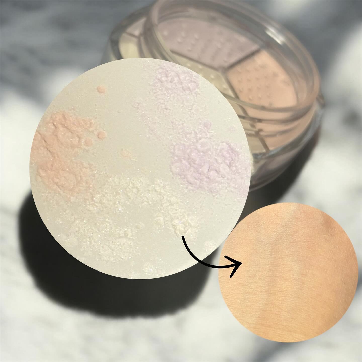 ステイフィクサーマルチカラーパウダー/wakemake/ルースパウダーを使ったクチコミ（3枚目）