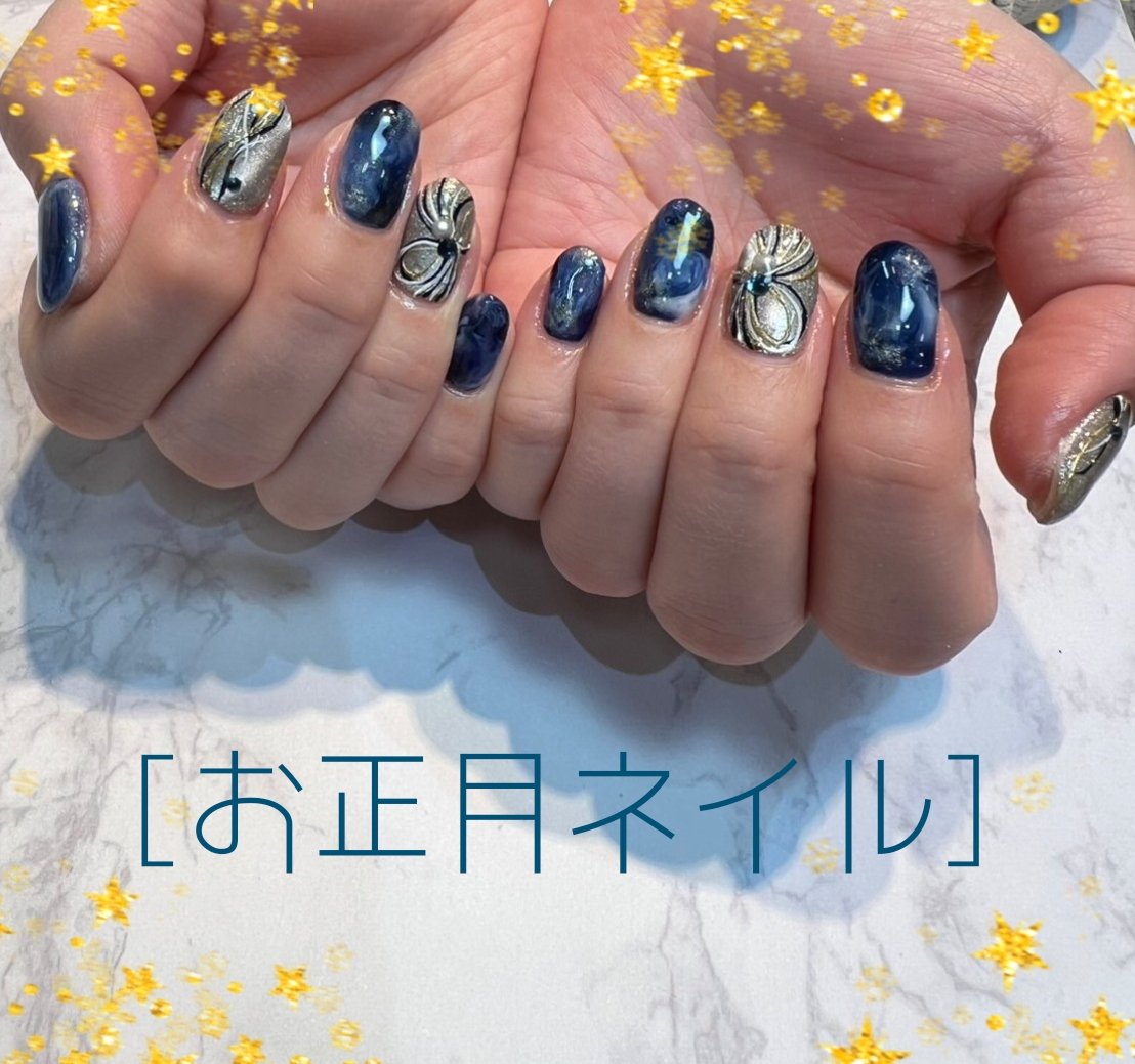 #ジェルネイル,#お正月ネイルのネイルデザイン