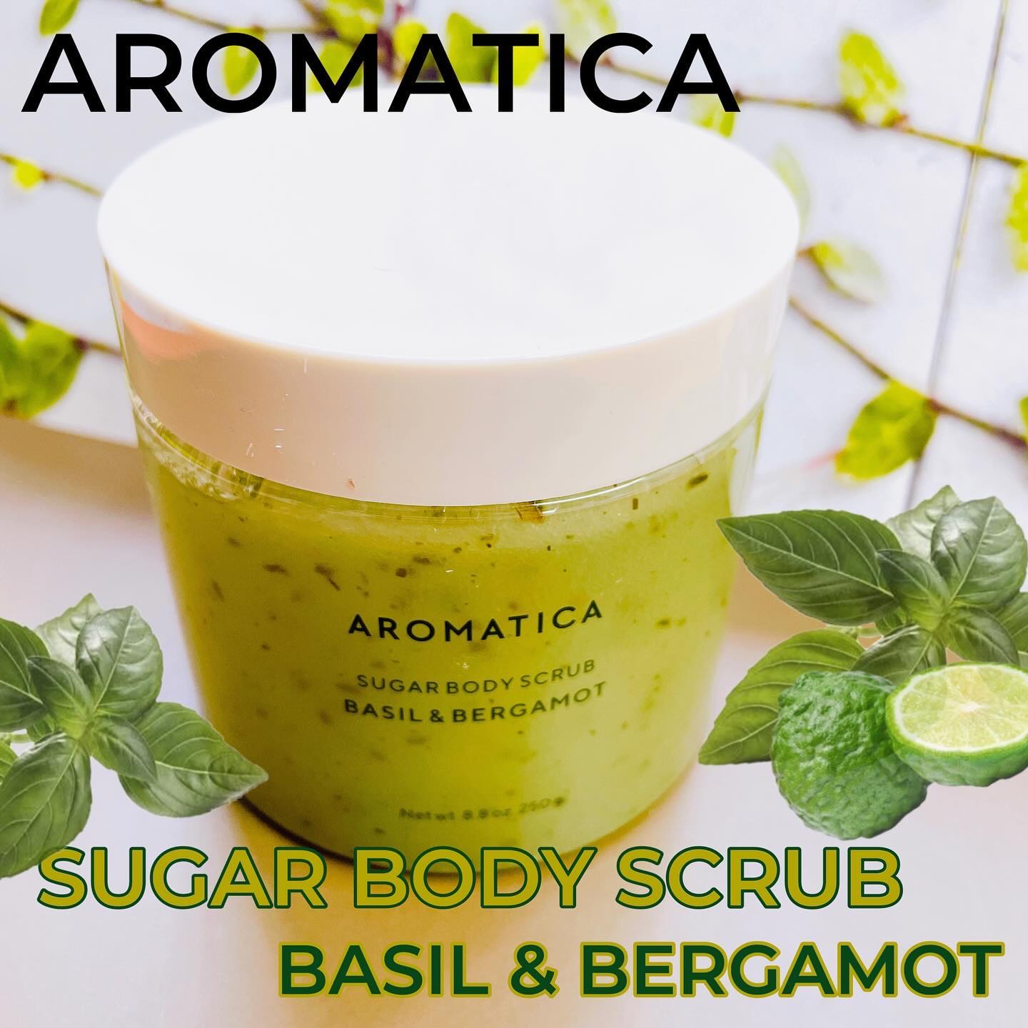 シュガーボディスクラブバジル＆ベルガモット/AROMATICA/ボディスクラブを使ったクチコミ（1枚目）