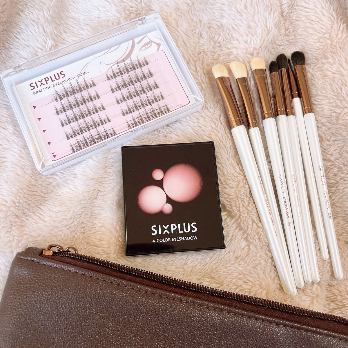 SIXPLUS ホワイトパール アイメイクブラシ 7本セット/SIXPLUS/メイクブラシを使ったクチコミ(3枚目)