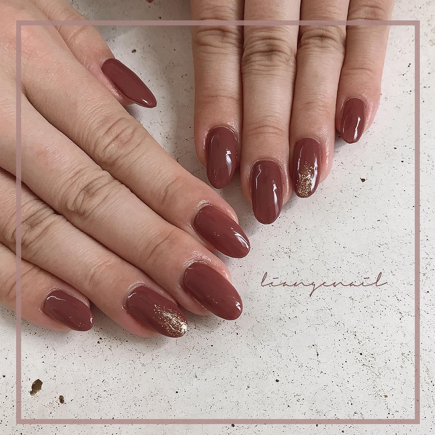 #リアンジェネイル,#柏ネイル,#ネイル,#シンプルネイル,#ブラウンネイル,#赤ネイル,#冬ネイルのネイルデザイン