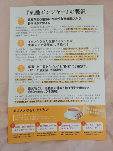 生姜シロップ 乳酸ジンジャー 10mL×15包/乳酸ジンジャー/乳酸菌飲料を使ったクチコミ(4枚目)