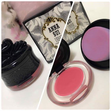 ANNA SUI クリーム チーク カラーのクチコミ「プレゼントでもらったANNA SUIのチーク😳💗 とにかく、見た目が可愛すぎますよね🌷🌹

そ.....」（2枚目）