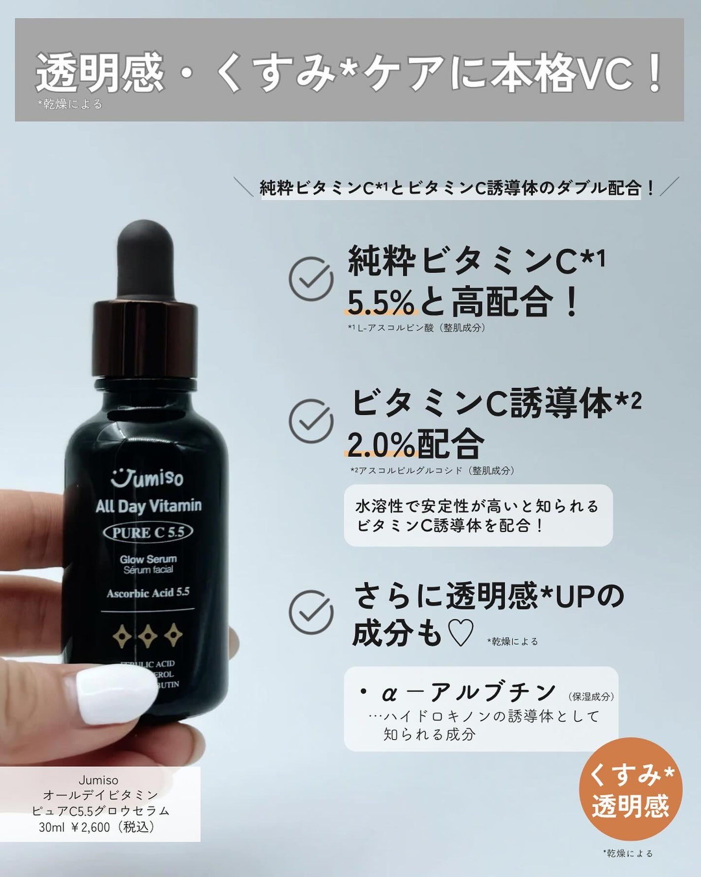 オールデイビタミンブライトニング&バランシングフェイシャルセラム/JUMISO/美容液を使ったクチコミ(5枚目)