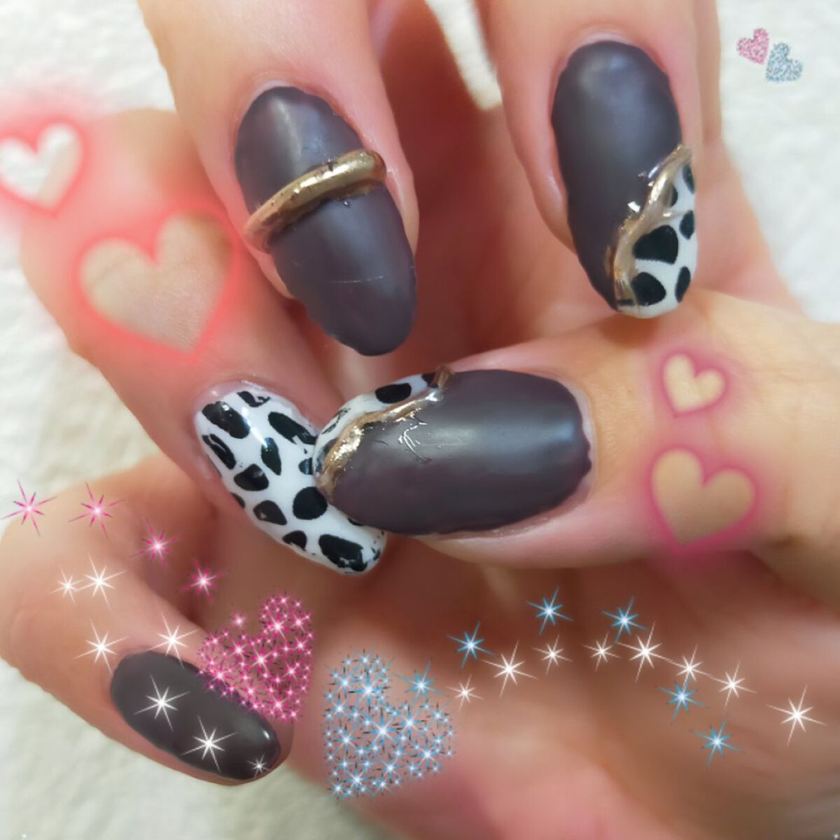 #セルフジェルネイル,#バレンタインネイル,#マットネイル,#リングネイルのネイルデザイン