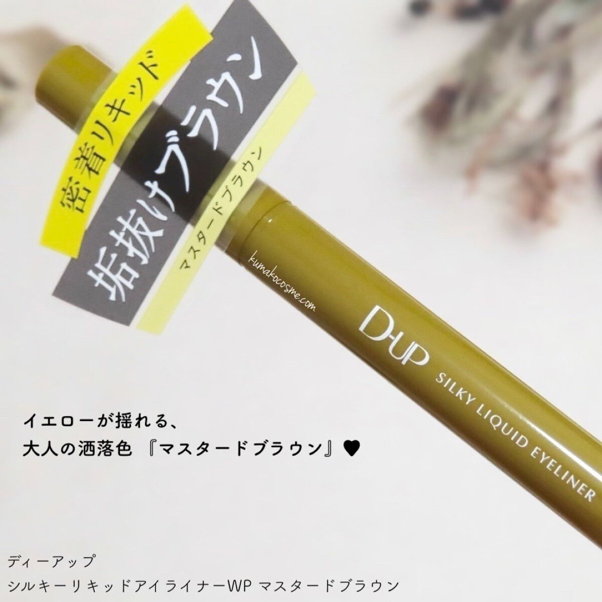 シルキーリキッドアイライナーWP マスタードブラウン/D-UP/リキッドアイライナーを使ったクチコミ（2枚目）
