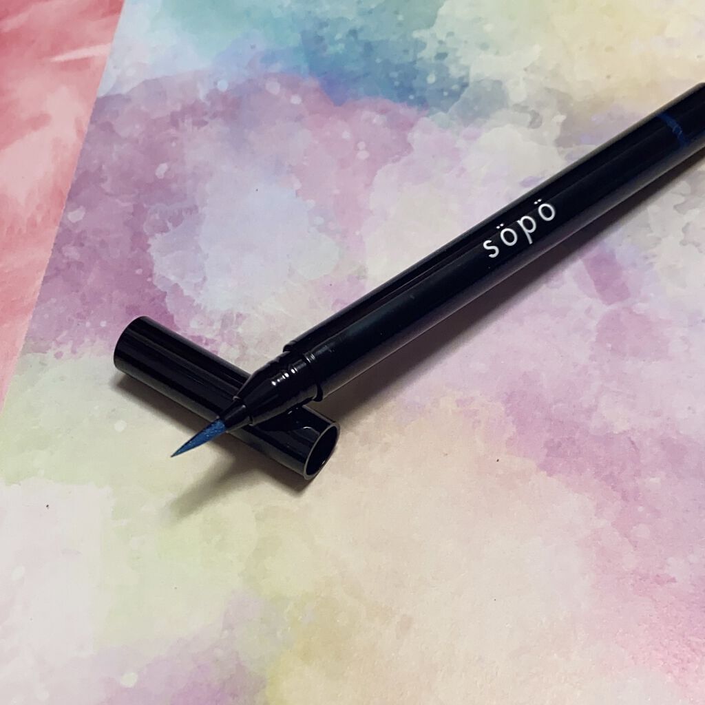 リキッドアイライナー 01 ダークネイビー/sopo/リキッドアイライナーを使ったクチコミ（1枚目）