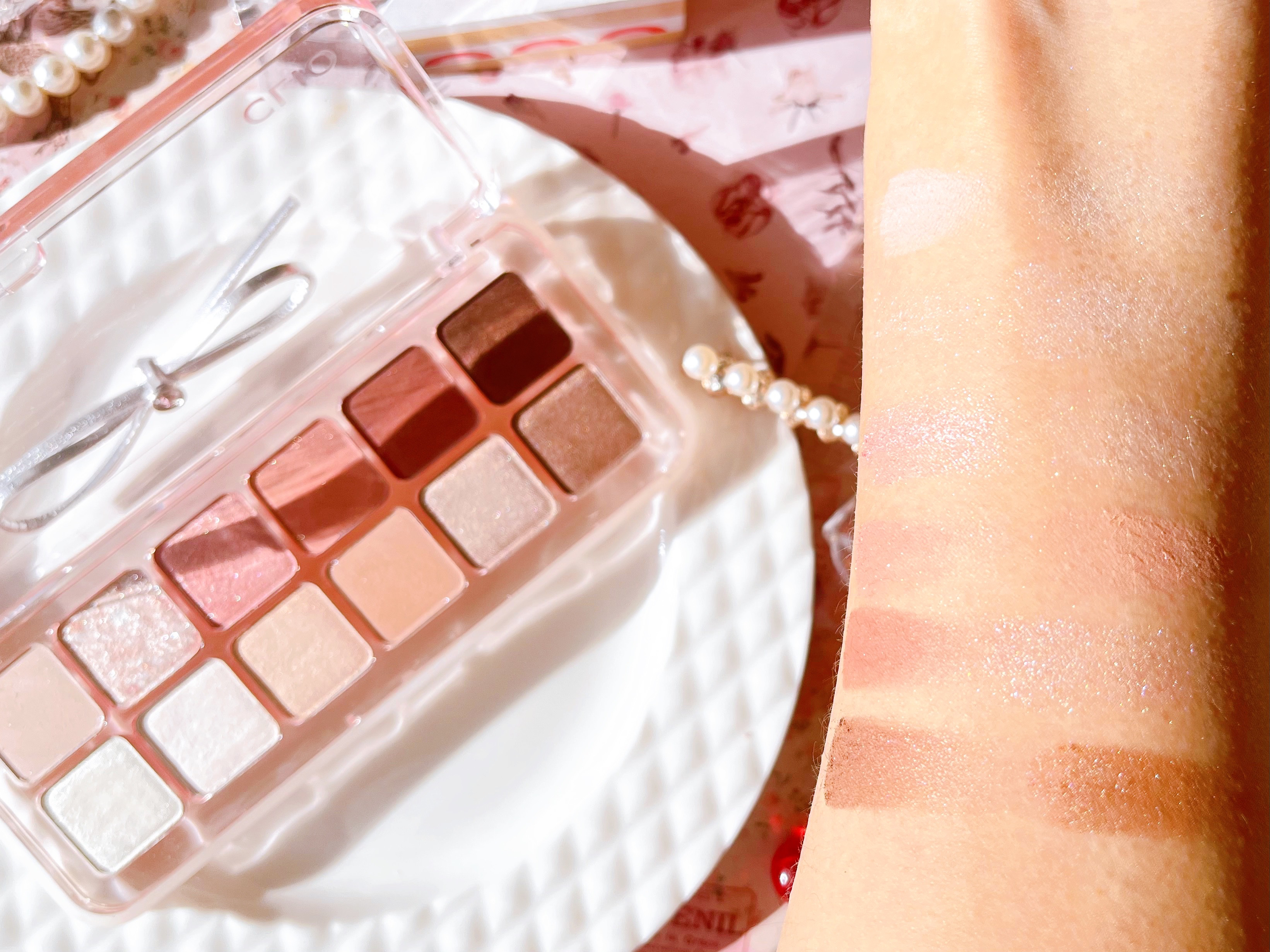 プロ アイ パレット 01 SIMPLY PINK(AD)(日本限定デザイン)/CLIO/アイシャドウパレットを使ったクチコミ（3枚目）