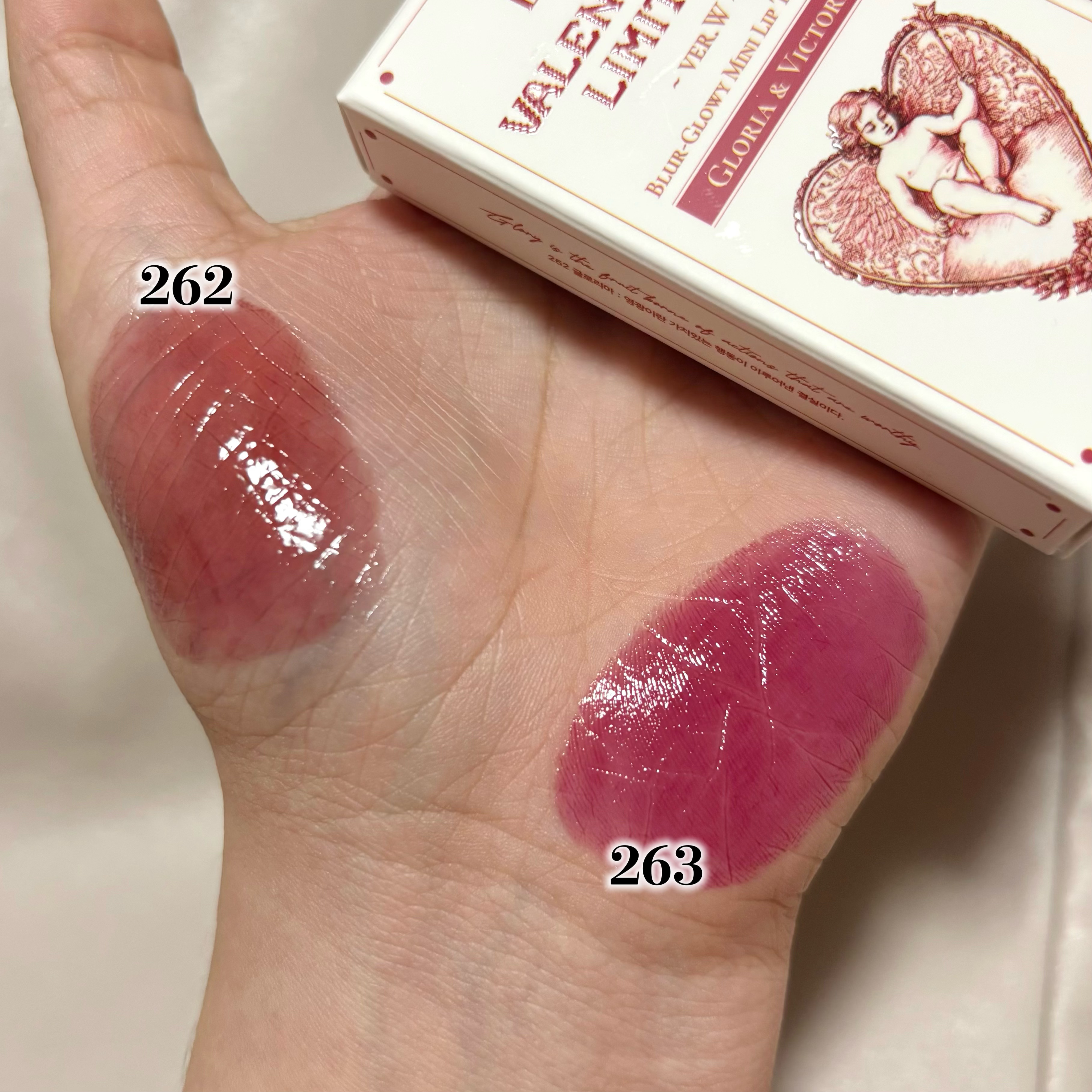 [バレンタインリミテッド]ブラーグローイミニリップティントデュオ/Dinto/リップティントを使ったクチコミ（2枚目）