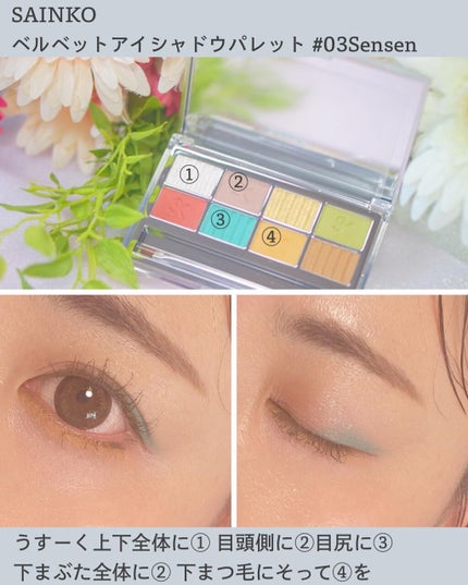 SAINKO ベルベットアイシャドウパレット/SAINKO/アイシャドウパレットを使ったクチコミ(4枚目)