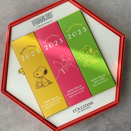 SNOOPY 2023 NEW YEAR ハンドクリームトリオ /L'OCCITANE/その他キットセットを使ったクチコミ(3枚目)