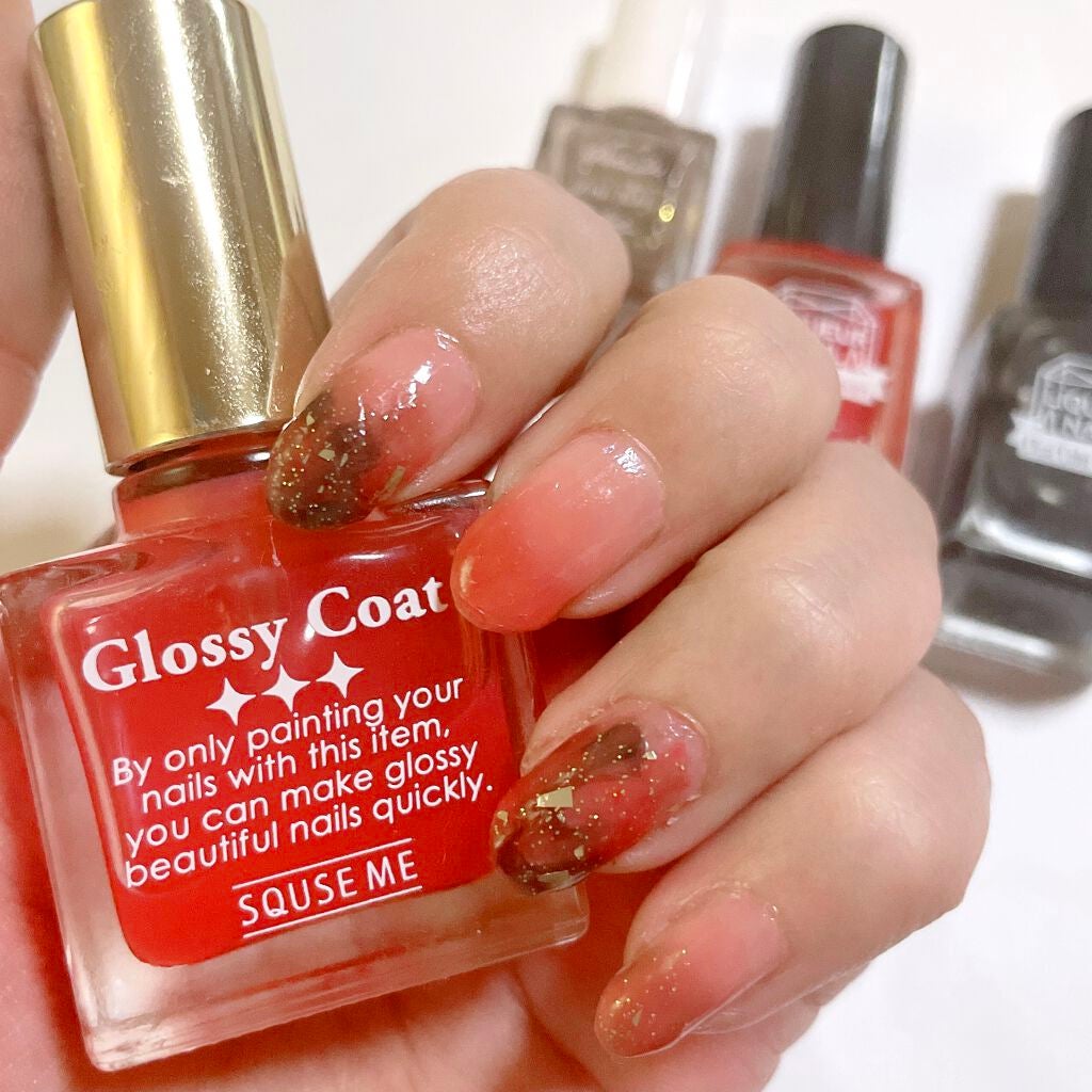 グロッシーコート/スキューズミー/オールインワンネイルを使ったクチコミ(4枚目)