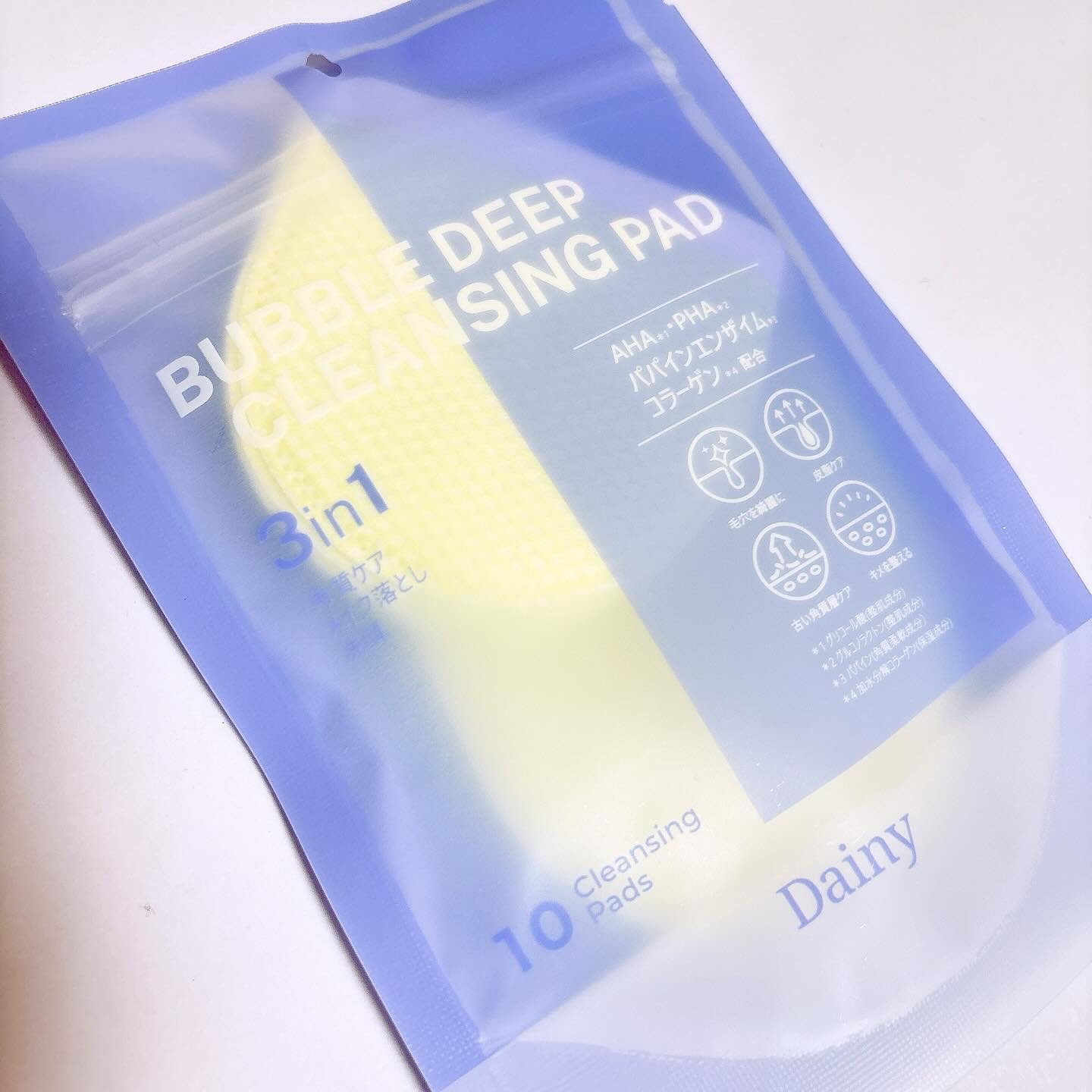 バブルクレンジングパッド/Dainy/クレンジングシートを使ったクチコミ（2枚目）