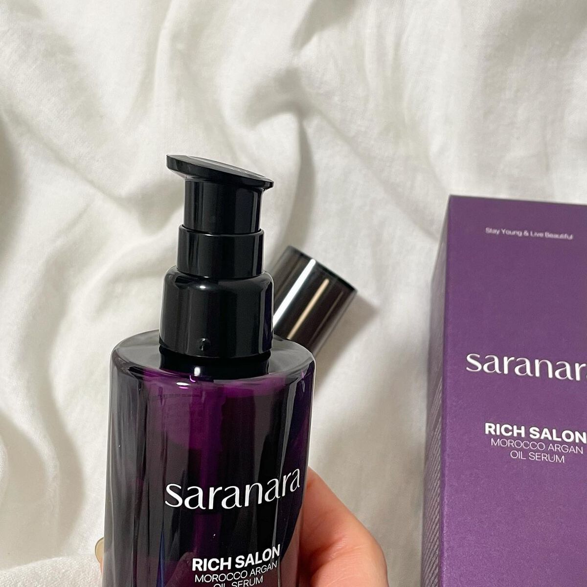 リッチサロン モロッコアルガンオイルセラム/SARANARA/ヘアオイルを使ったクチコミ(2枚目)