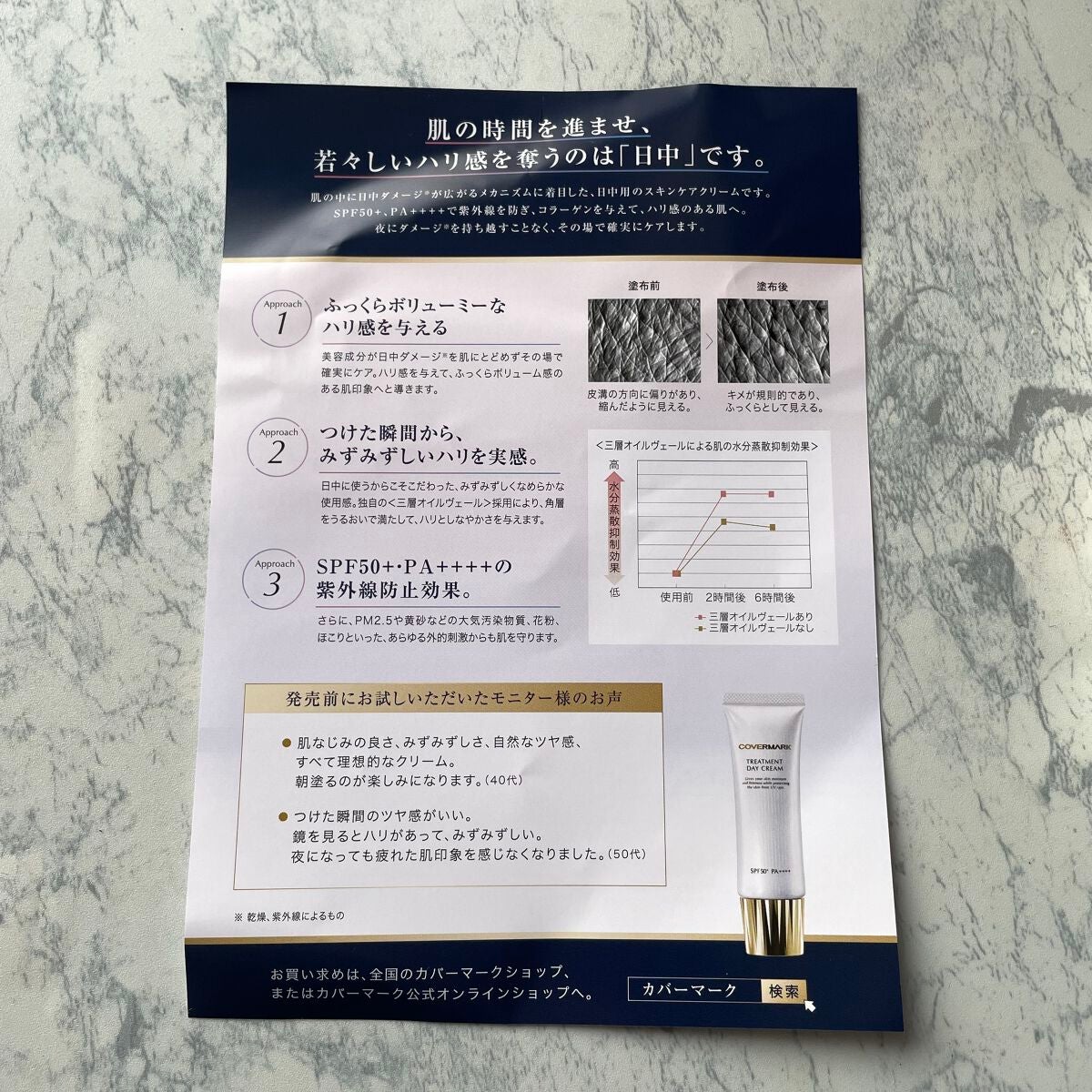 トリートメント デイ クリーム/COVERMARK/日焼け止めクリームを使ったクチコミ(2枚目)