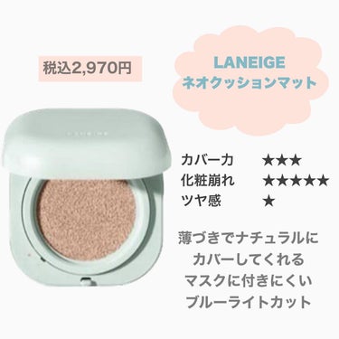 ネオクッション マット/LANEIGE/クッションファンデーションを使ったクチコミ（3枚目）