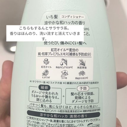いち髪 シャンプー&コンディショナー(涼やかな和ハッカの香り)/いち髪/市販シャンプーを使ったクチコミ(3枚目)