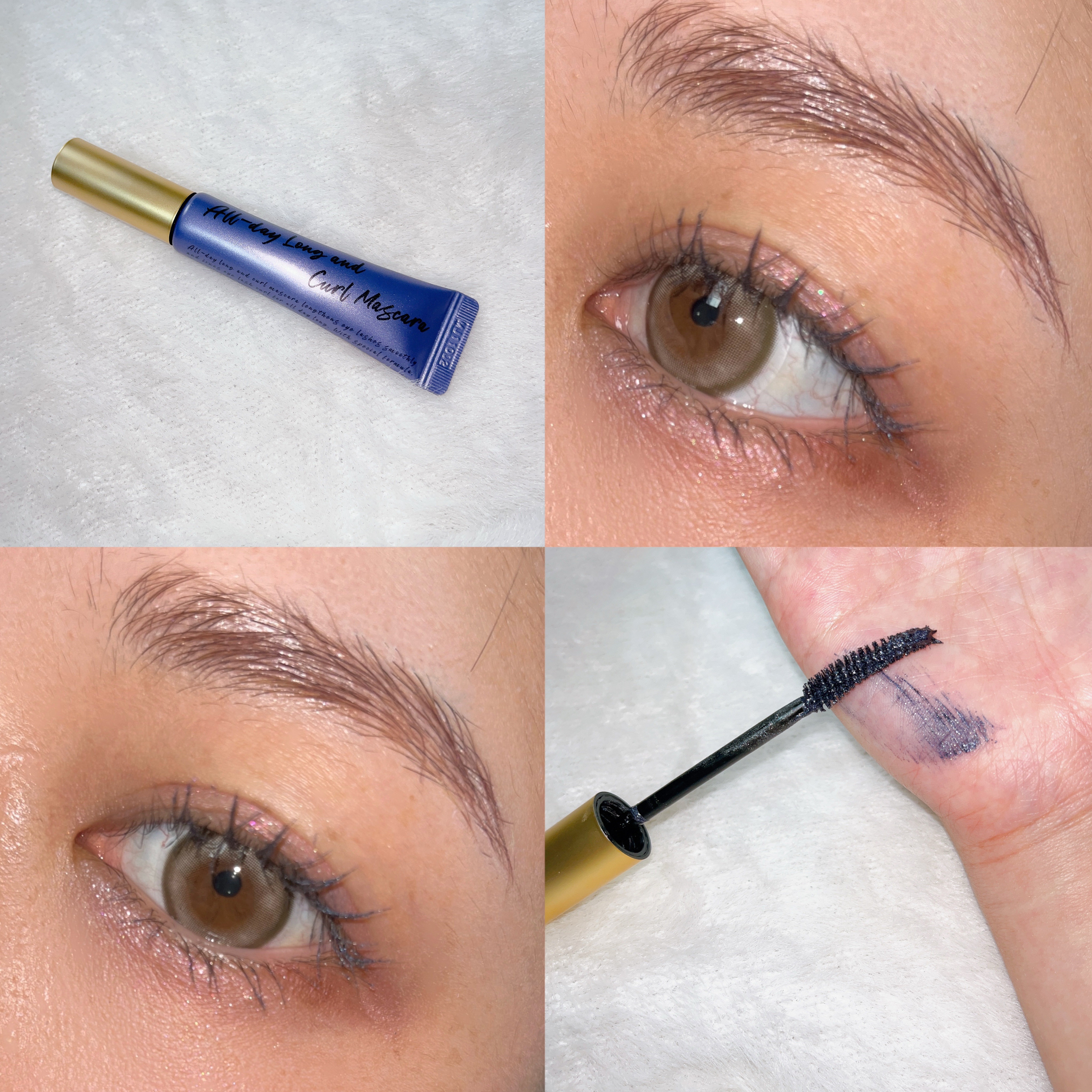 Milk Touchのオールデイ ロング アンド カール マスカラのミッド ナイト ネイビー可愛くて！
ラメ感がいい感じで！でも写真で見たらラメのゴミ感すごくて！もうグワァアなってぇ！(cv.千原ジュニア)

#購入品#韓国コスメ#マスカラ