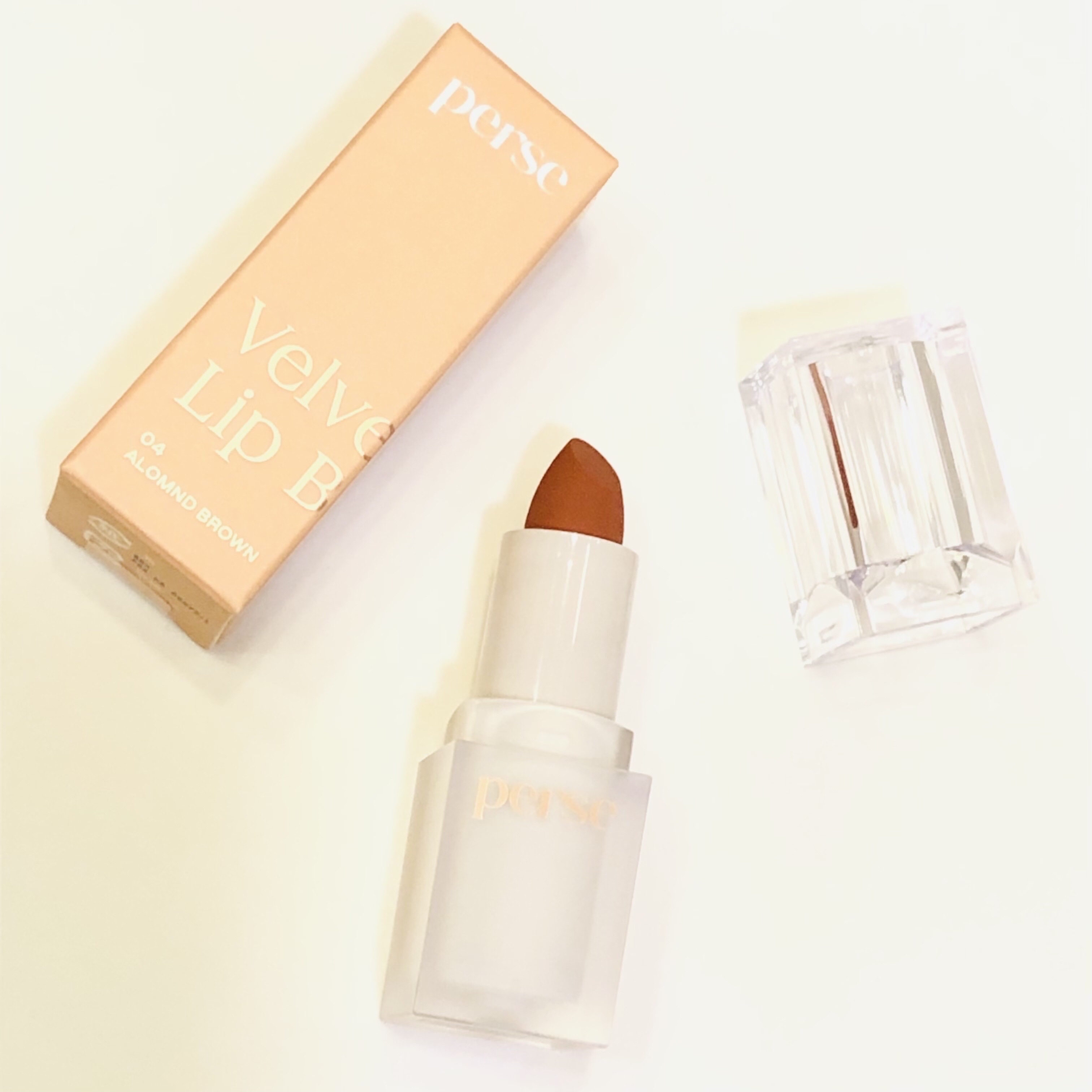 ベルベットフィックスリップバーム 04 ALMOND BROWN/perse/リップバームを使ったクチコミ（1枚目）