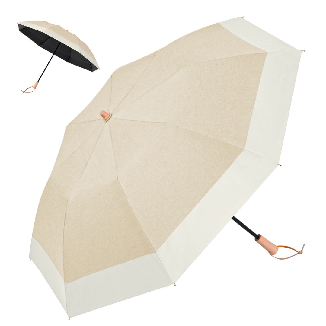 solshade023 ワンアクション収納日傘 杢スキン-アイボリー