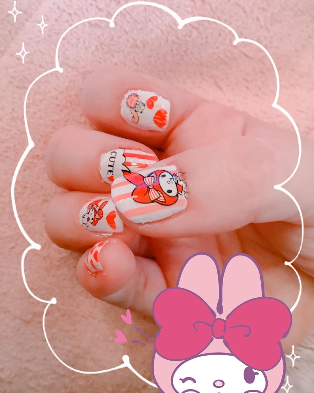 pinksugarcat on LIPS 「マイメロちゃんネイル💝ところでコデキュアは水性のトップコートだ..」(2枚目)