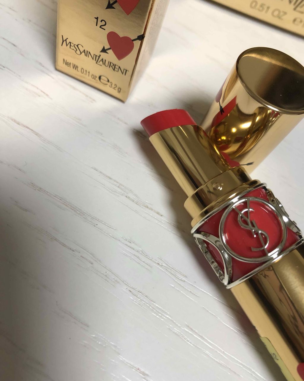 ルージュ ヴォリュプテ シャイン/YVES SAINT LAURENT BEAUTE/口紅を使ったクチコミ(2枚目)