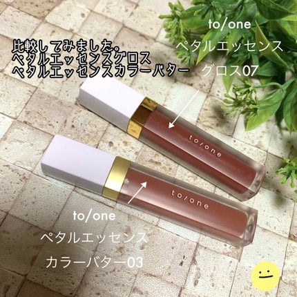 トーン ペタル エッセンス グロス/to/one/リップグロスを使ったクチコミ(1枚目)