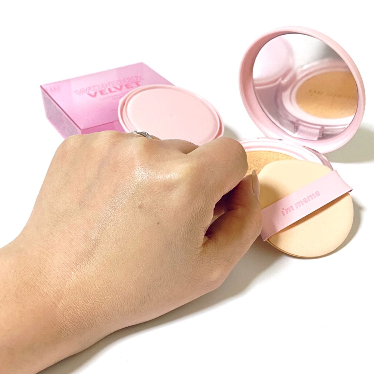 ワンダーベルベットラスティングクッション/i’m meme/クッションファンデーションを使ったクチコミ(8枚目)