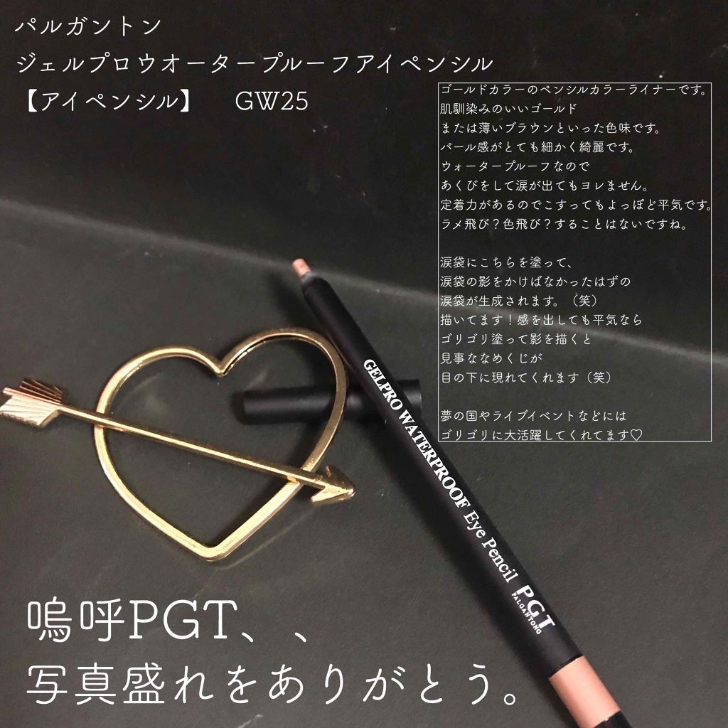 ジェルプロウォータープルーフアイペンシル/パルガントン/ジェルアイライナーを使ったクチコミ(2枚目)