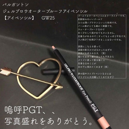 ジェルプロウォータープルーフアイペンシル/パルガントン/ジェルアイライナーを使ったクチコミ(2枚目)