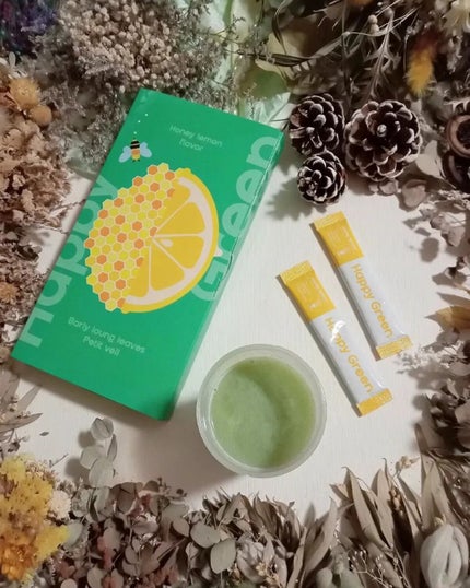 グリーン ファイバー ハニーレモン/Happy Green/ドリンクを使ったクチコミ(1枚目)