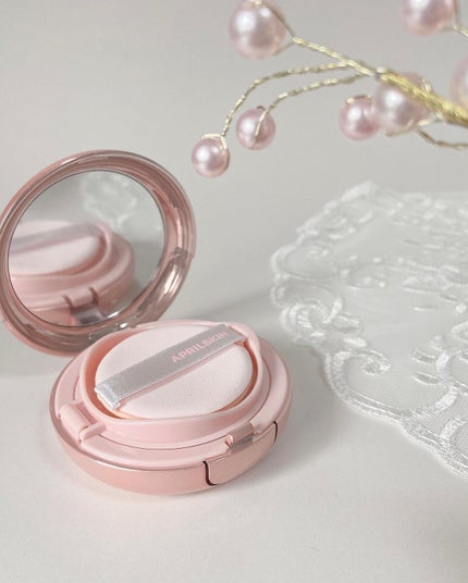 ハイパーカバーフィットクッション ピンク(桜エディション)/APRILSKIN/クッションファンデーションを使ったクチコミ(1枚目)
