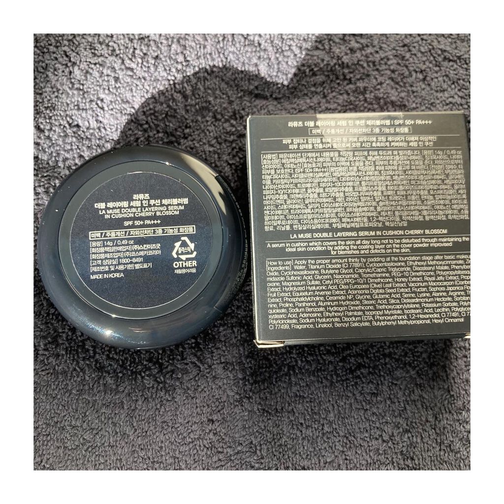 DOUBLE LAYERING SERUM IN CUSHIO CHERRY BLOSSOM/ラミューズ/クッションファンデーションを使ったクチコミ（3枚目）