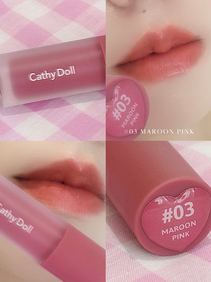 リップアンドチーク ヌードマットティント 03 マルーンピンク(Maroon Pink)/CathyDoll/リップティントの画像