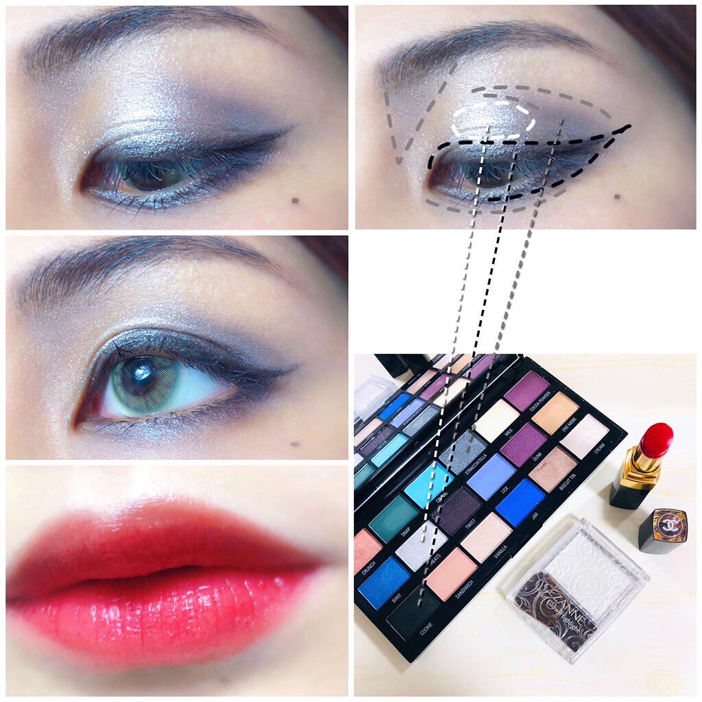 MAKEUP REVOLUTION Nudes Chocolate Paletteのクチコミ「クルエラ観に行ったのでクルエラ意識🖤🤍❤️‍🩹

黒シャドウ使ったの初めてかも🤔

👧🏻とプリ.....」（1枚目）