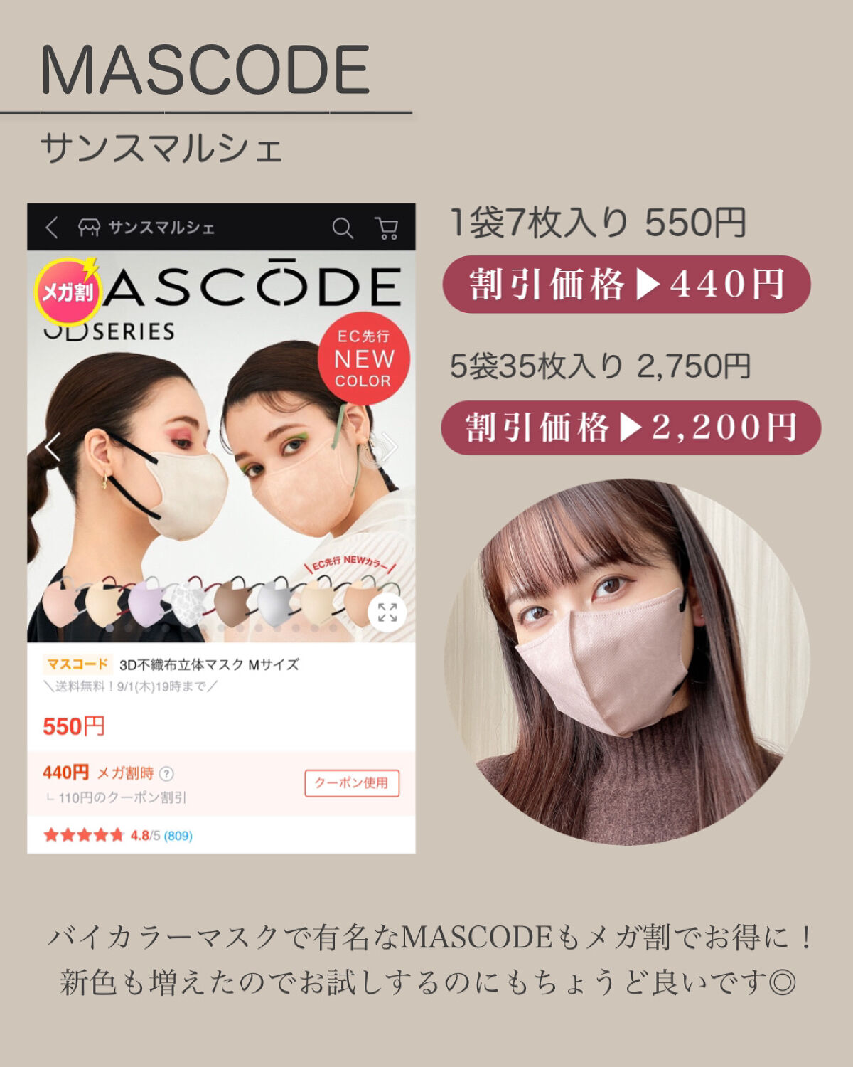 3D不織布マスク/MASCODE/マスクを使ったクチコミ（2枚目）