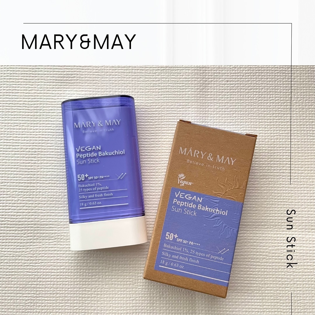 ヴィーガンペプチドバクチオールサンスティック SPF50+ PA++++/MARY&MAY/日焼け止めスティックを使ったクチコミ（1枚目）