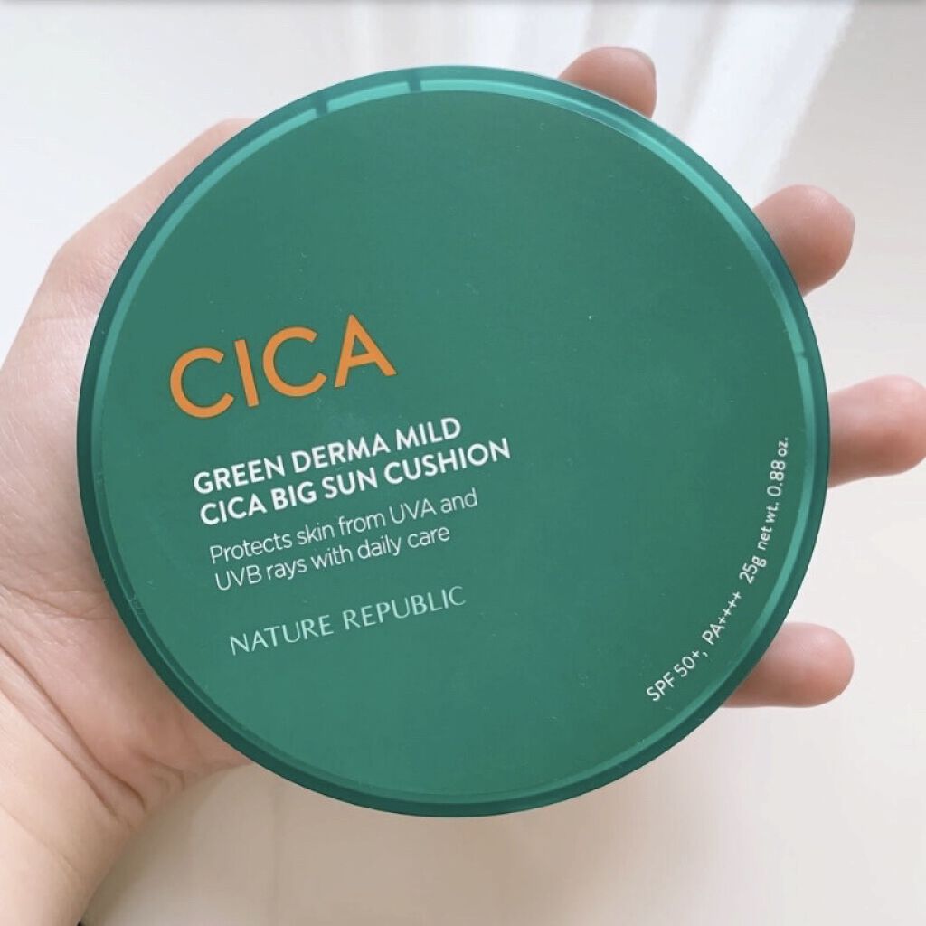 グリーンダーママイルドシカビックUVクッション/ネイチャーリパブリック/日焼け止めローションを使ったクチコミ（3枚目）