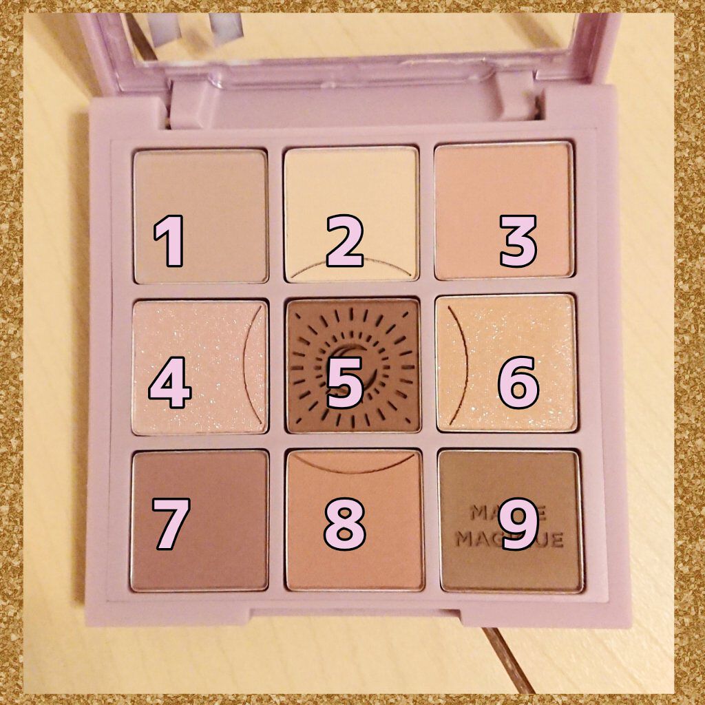 マイフェイブムードアイパレット 9カラー 02 ムーニー(MOONY)/HOLIKA HOLIKA/アイシャドウパレットを使ったクチコミ（3枚目）
