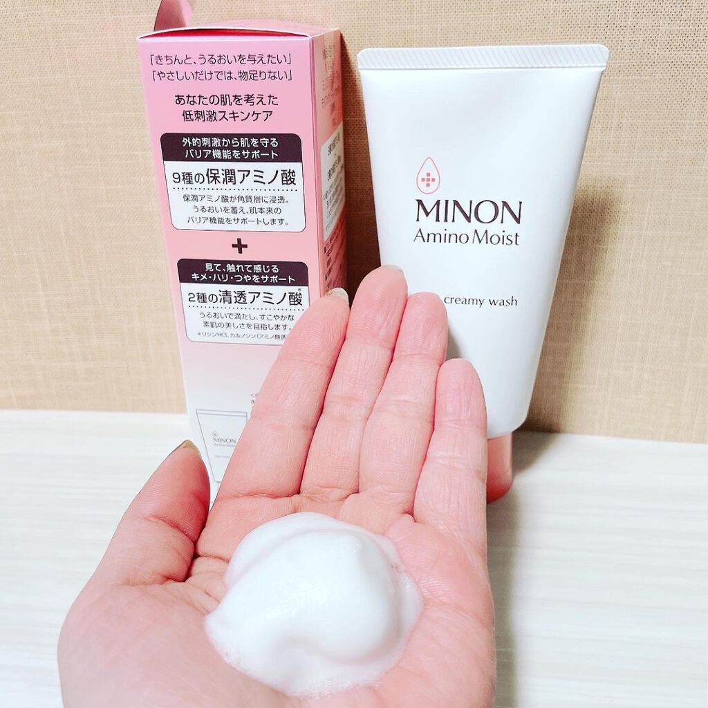 アミノモイスト モイストクリーミィ ウォッシュ/ミノン/洗顔フォームを使ったクチコミ（3枚目）