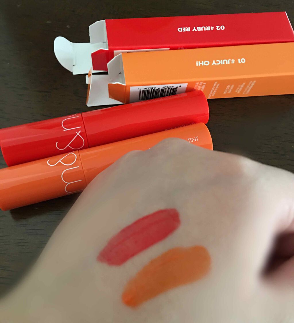 ジューシーラスティングティント/rom&nd/リップティントを使ったクチコミ（1枚目）