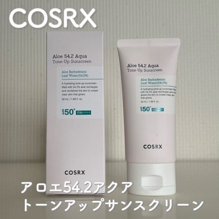 アロエ54.2アクアトーンアップUVクリーム SPF50+ PA++++/COSRX/日焼け止めクリームを使ったクチコミ(1枚目)