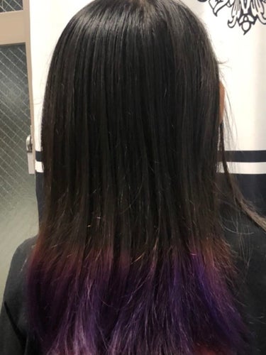 メイク研究生💕 on LIPS 「髪の毛紫💜可愛い2色混ざってる！黒から初めての髪染め！！🥰..」（1枚目）