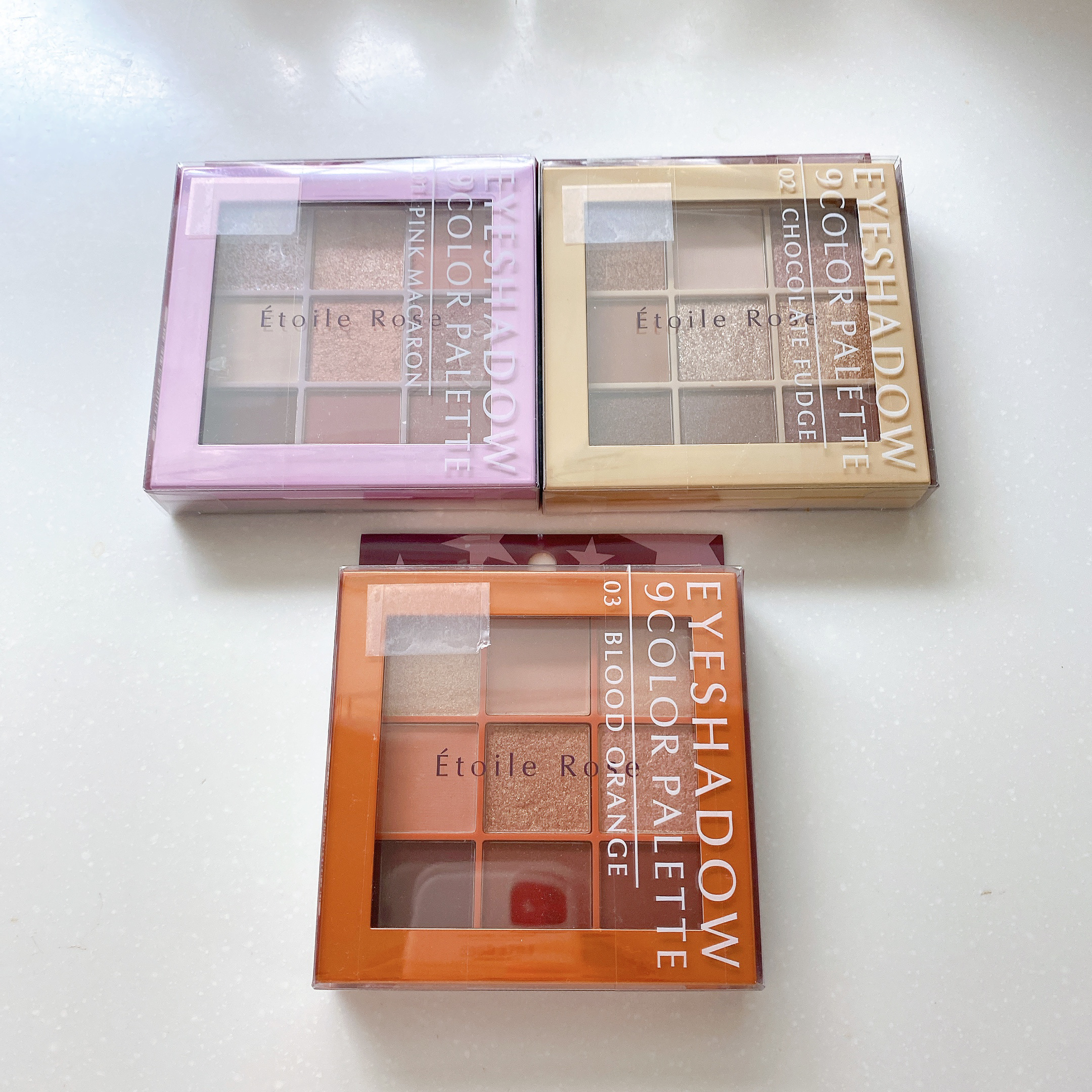 Étoile Rose 9色アイシャドウのクチコミ「\Étoile Rose 9色アイシャドウ/

01　ピンクマカロン

02　チョコレートファ.....」（3枚目）